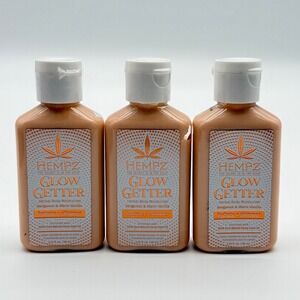 Lot of 3 Hempz Glow Getter Herbal Body Moisturizer Bergamot Warm Vanilla 2.25oz